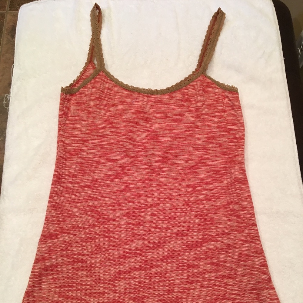 Free People knit slip with lace trim
